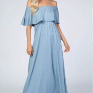 Brand New Light Blue Off Shoulder Maxi Dress